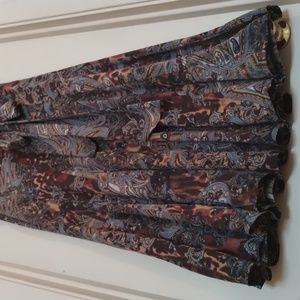 Bohemian, paisley, maxi summer skirt, Lapis, size M